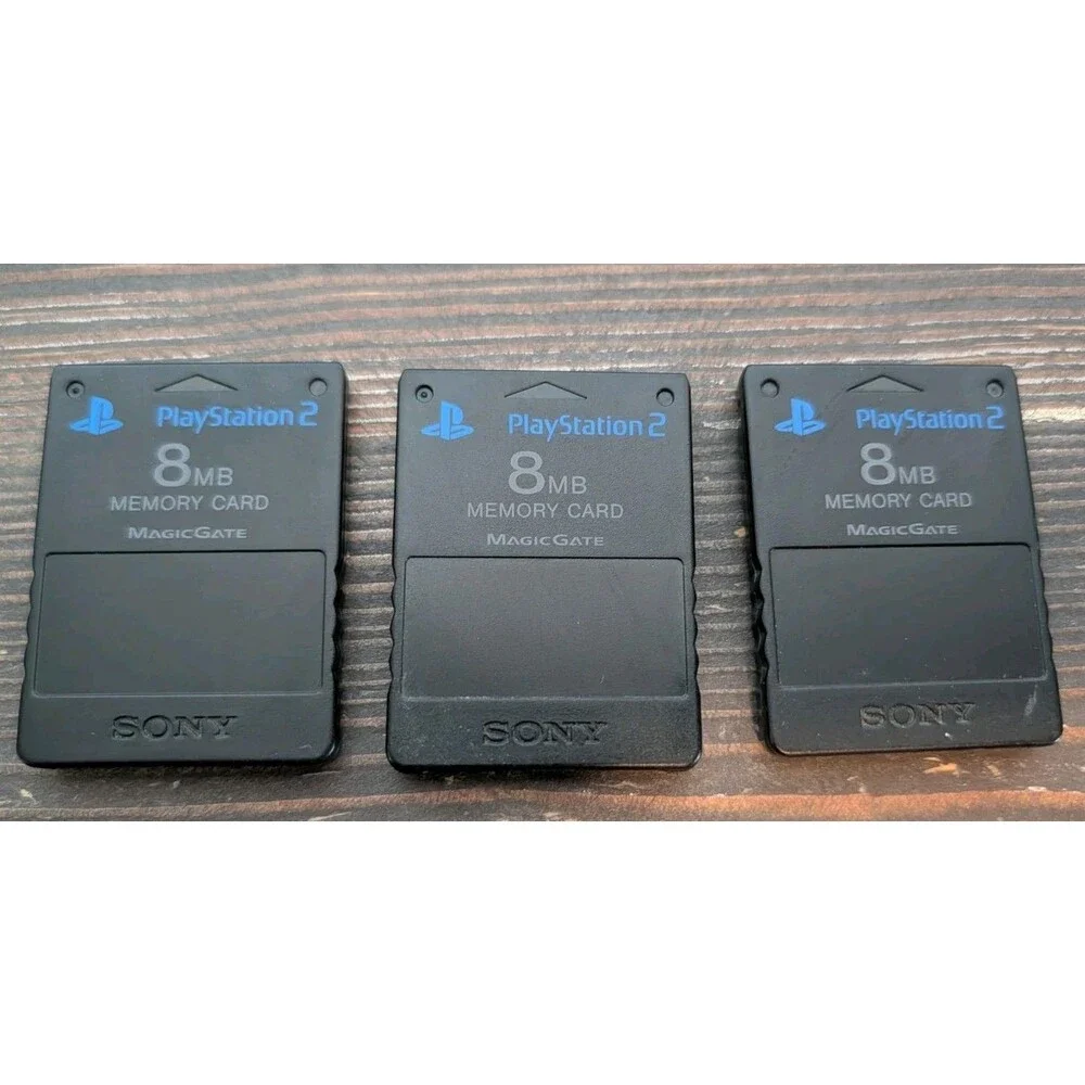 Sony Playstation 2 PS2 OEM 8MB Zen Black Memory Card SCPH-10020 Lot of 3 Tested